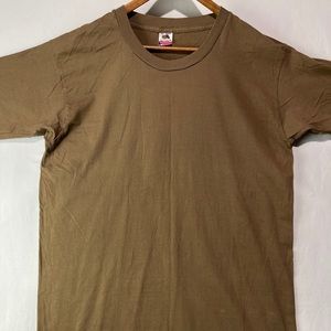Vintage Fruit of The Loom Size XL Brown Single Stitch T-Shirt Made In USA NWOT.